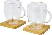 Ensemble de 2 tasses avec sous-verres