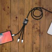 Long câble avec double logo lumineux