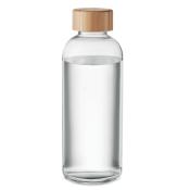 Bouteille en verre avec bouchon en bambou
