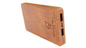 Batterie de secours/Powerbank en bambou avec logo lumineux