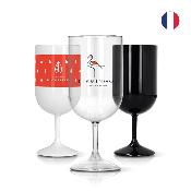 Verre à pied en plastique réutilisable - 18 cl