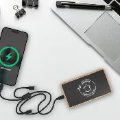 Powerbank lumineuse en bois de chêne - Made in France