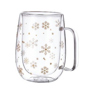 Mug isotherme en verre avec motif de Noël - 400 ml