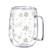 Mug isotherme en verre avec motif de Noël - 400 ml