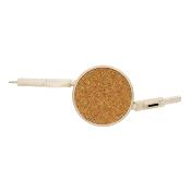 Câble rétractable 4 en 1 en liège et fibre de paille - 100 cm