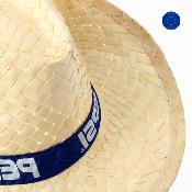 Chapeau en paille blanche avec biais paille