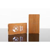 Batterie de secours/Powerbank en bois avec logo lumineux
