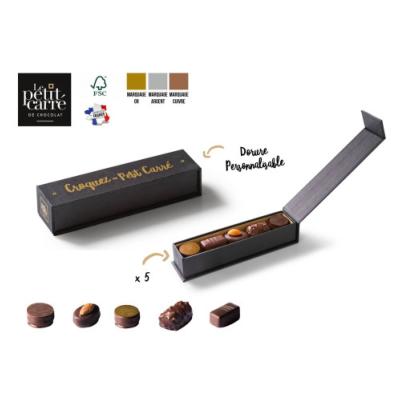 Coffret gourmand personnalisé - 5 bonbons chocolats