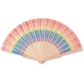 Eventail arc-en-ciel en bois
