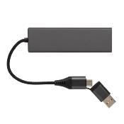 Hub en aluminium recyclé à 3 ports USB