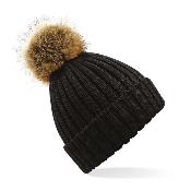 Bonnet épais avec pompon amovible