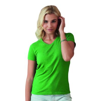T-shirt col V - Femme - 155 g