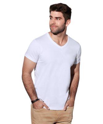 T-shirt Col V Homme 160g