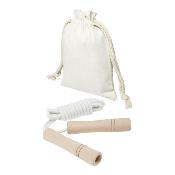 Corde à sauter en bois avec pochette en coton