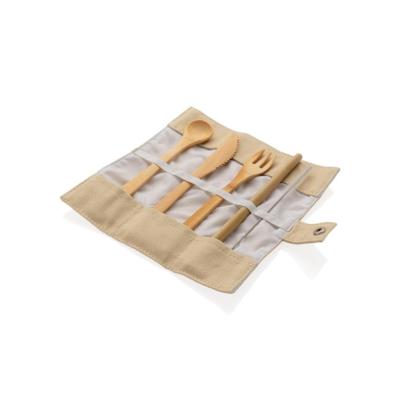 Set de couverts de voyage en bambou réutilisable