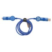 Câble USB 6 en 1 à charge 45 W en plastique recyclé -120 cm
