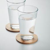 Lot de 6 sous-verres ronds en bambou