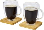 Ensemble de 2 tasses avec sous-verres