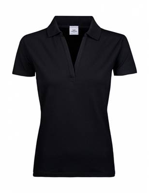 Polo stretch à col en V - Femme