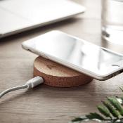 Chargeur sans fil en liège de forme ronde