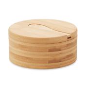 Boîte à sel et poivre en bambou avec cuillère intégrée