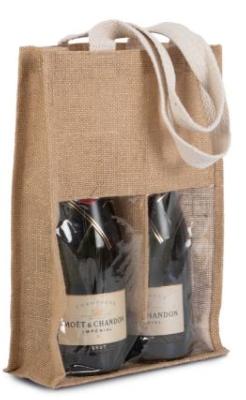 Sac porte-bouteilles en jute