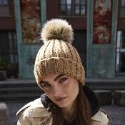 Bonnet épais avec pompon amovible