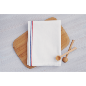 Torchon avec bandes tricolores - 100% coton