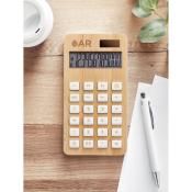 Calculatrice à double alimentation en bambou