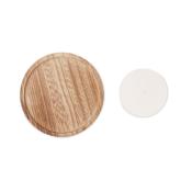 Assiette décorative en bois avec bougie parfumée