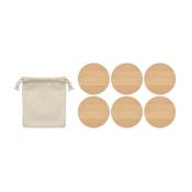 Lot de 6 sous-verres ronds en bambou