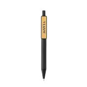 Stylo en ABS recyclé avec clip en bambou